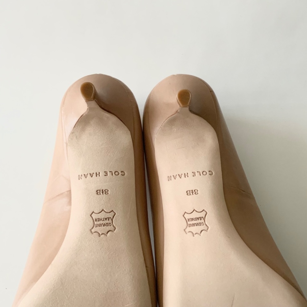 Cole Haan Vesta Nude Leather Pumps Heels Beige Dress Shoes 8.5 - Picture 15 of 15